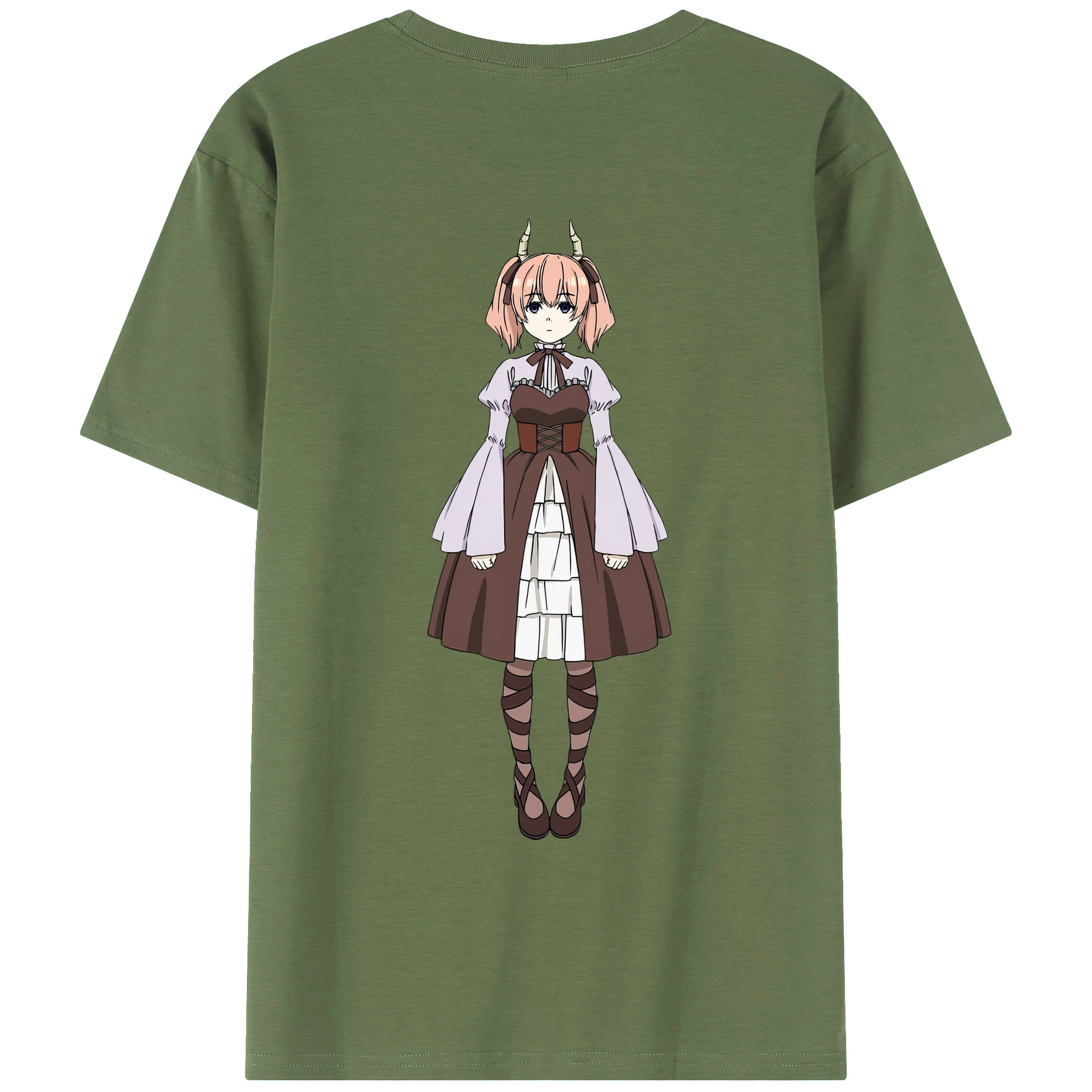 （画像用） 葬送のフリーレン Frieren 綿100％ メンズ半袖Tシャツ（バックプリント） 通気性